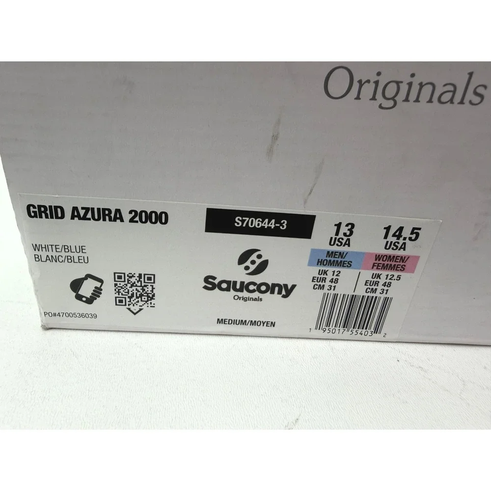 Saucony Grid Azura 2000 Changing Tides Mens White Blue Sneakers S70644-3 Size 13